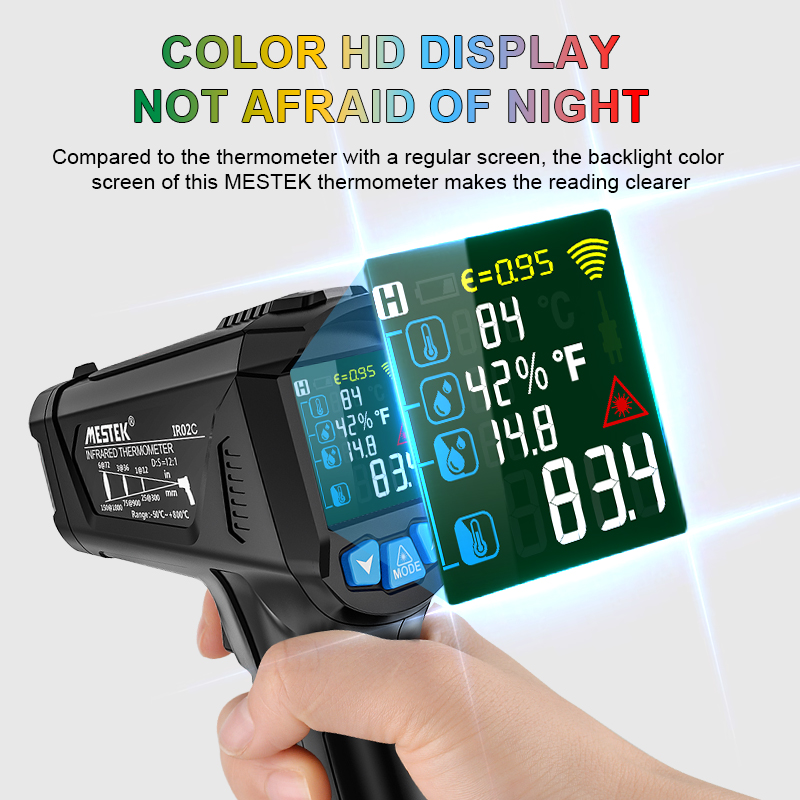 Industrial Infrared Laser - Mestek IR02 series -50~800℃ Digital Thermometer