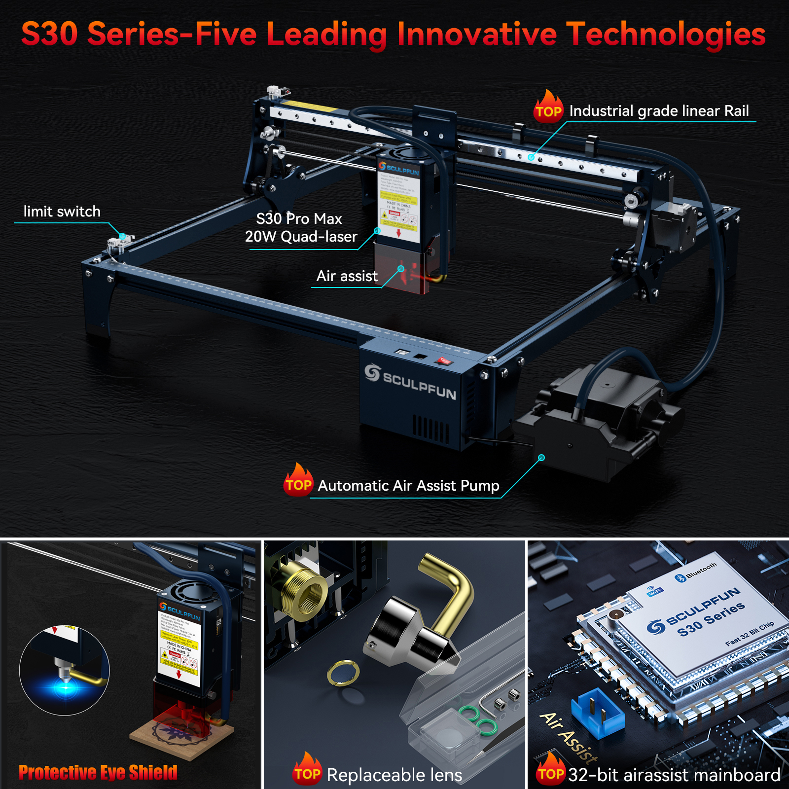 SCULPFUN S30 pro max S30 PRO S - Industrial Laser Cutting incelemesi ve fiyatı