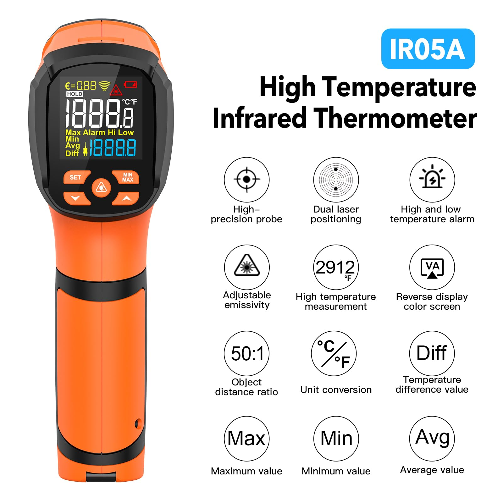 LCD Industrial Thermometer Inf - Industrial Infrared Laser incelemesi ve fiyatı