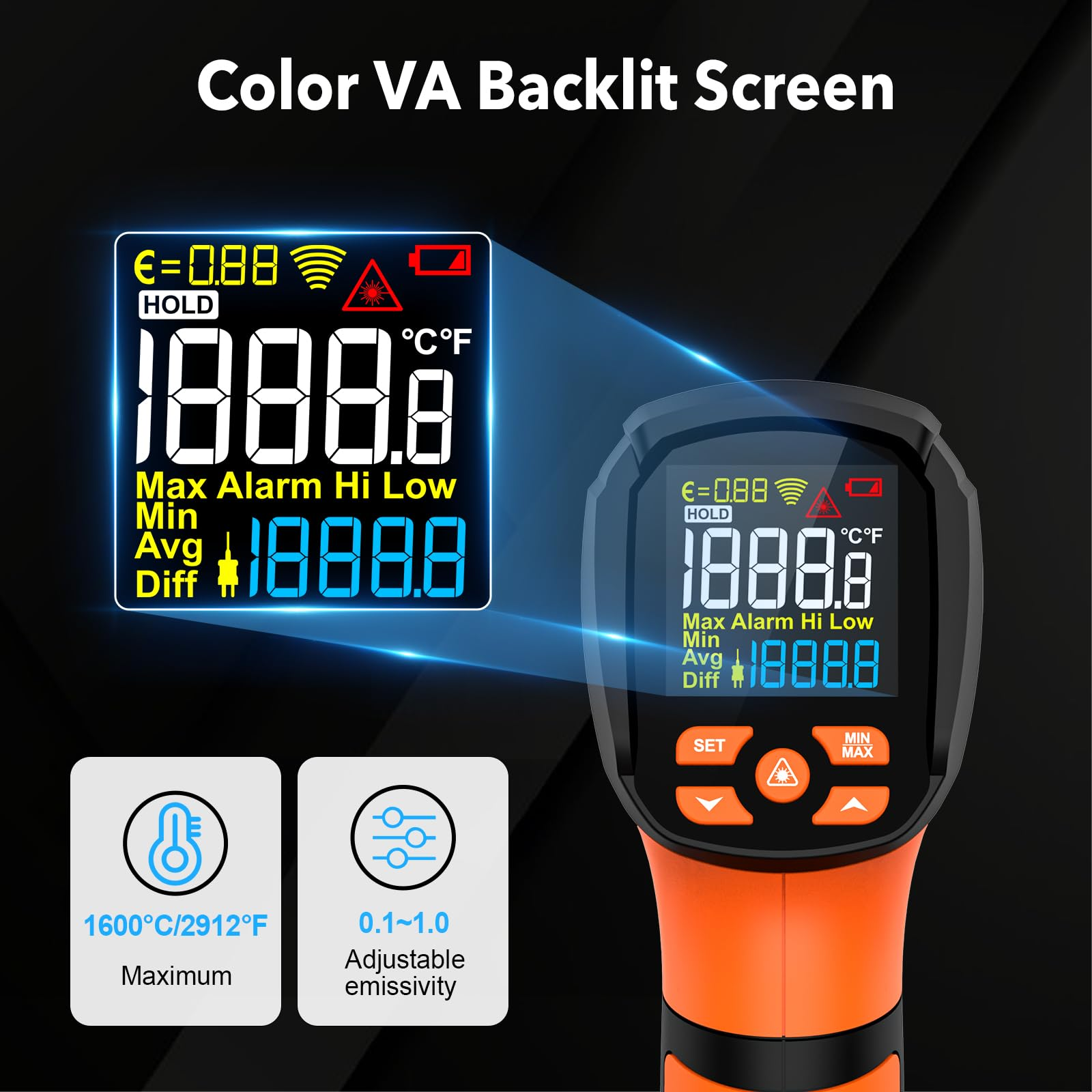 LCD Industrial Thermometer Inf - Industrial Infrared Laser incelemesi ve fiyatı