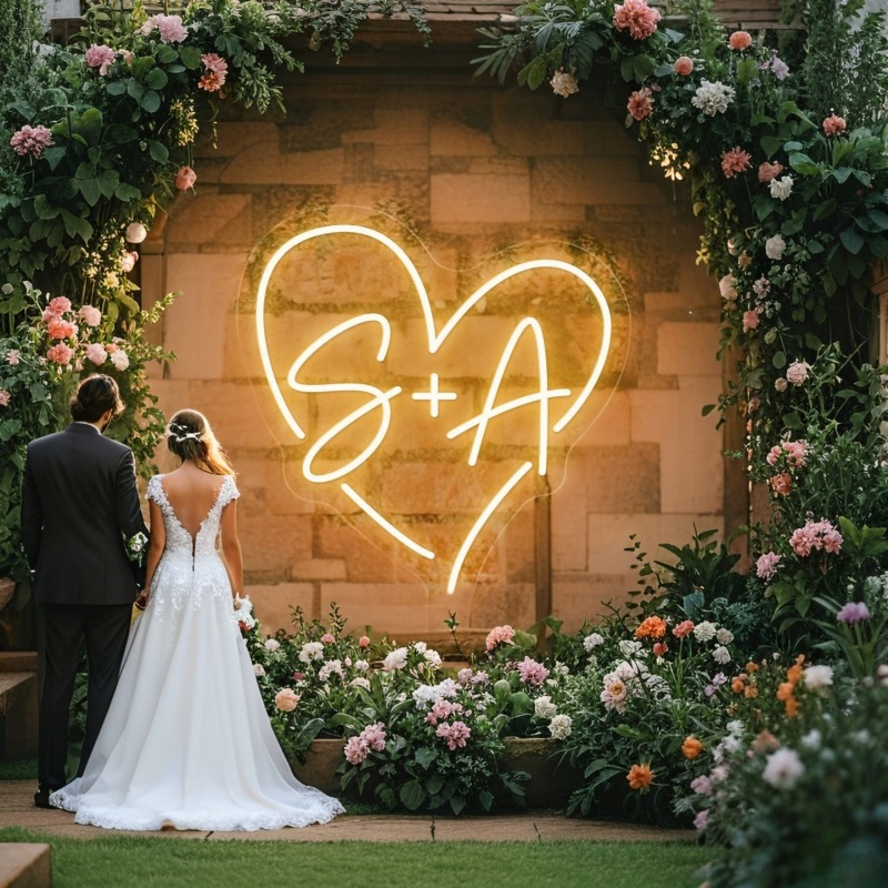 Custom Initials Heart LED Neon - Industrial Laser Marker incelemesi ve fiyatı
