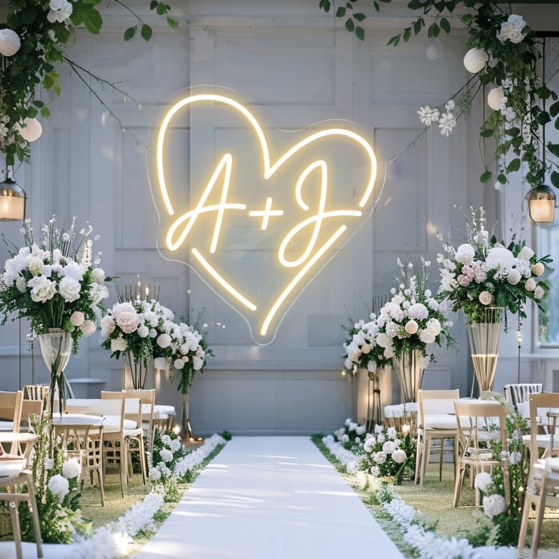 Custom Initials Heart LED Neon - Industrial Laser Marker incelemesi ve fiyatı