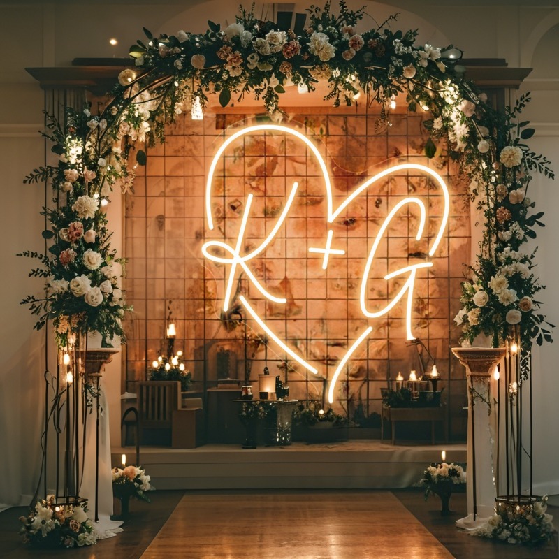 Custom Initials Heart LED Neon - Industrial Laser Marker incelemesi ve fiyatı
