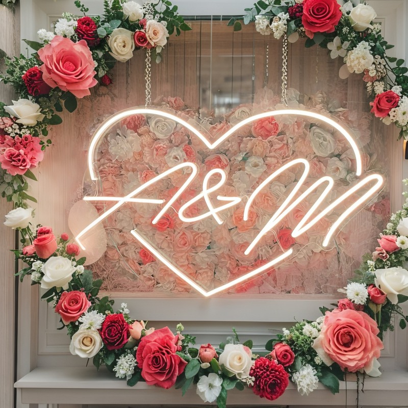 Custom Initials Heart LED Neon - Industrial Laser Marker incelemesi ve fiyatı