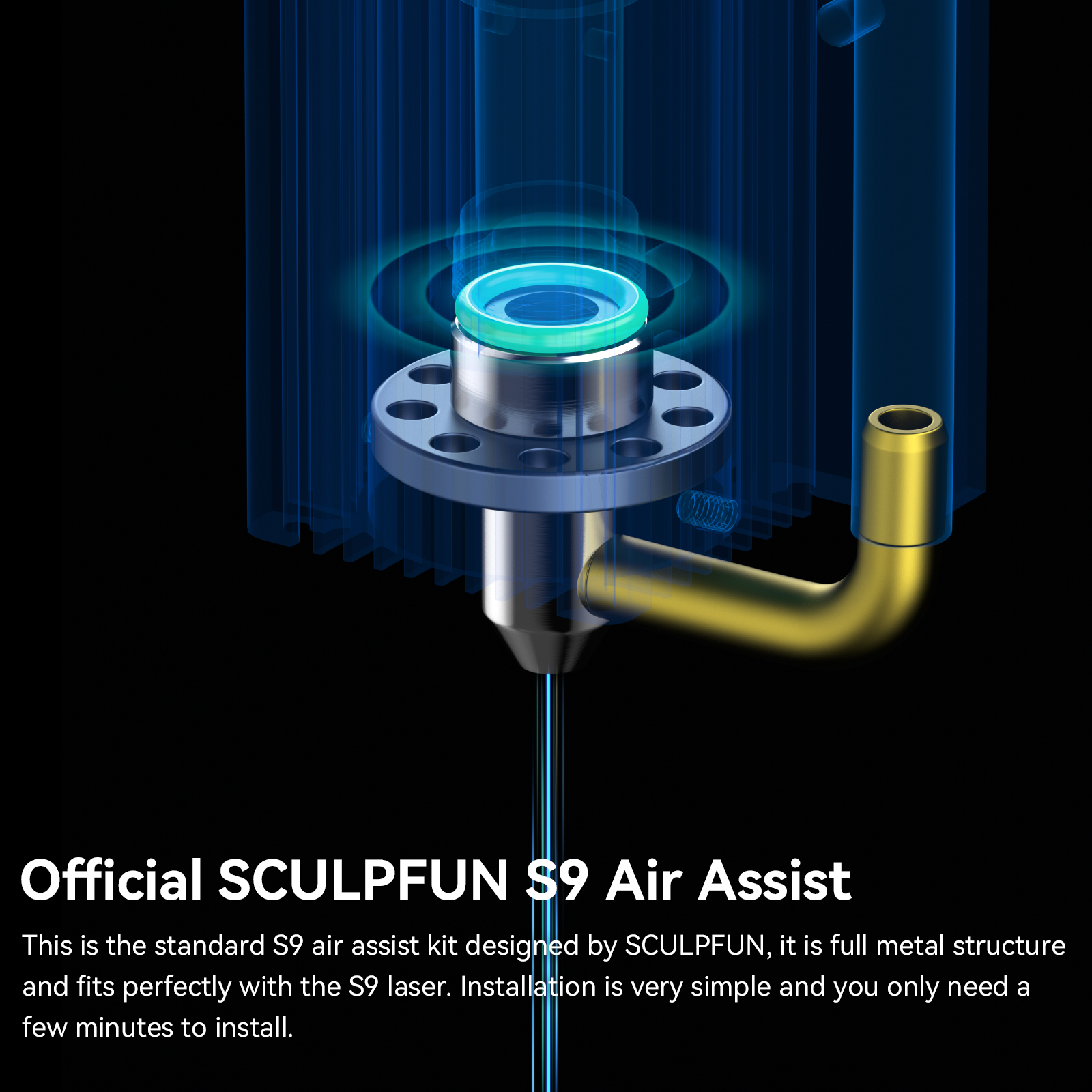 SCULPFUN S9 Air Assist Nozzle  - Air Assist Pump Laser incelemesi ve fiyatı