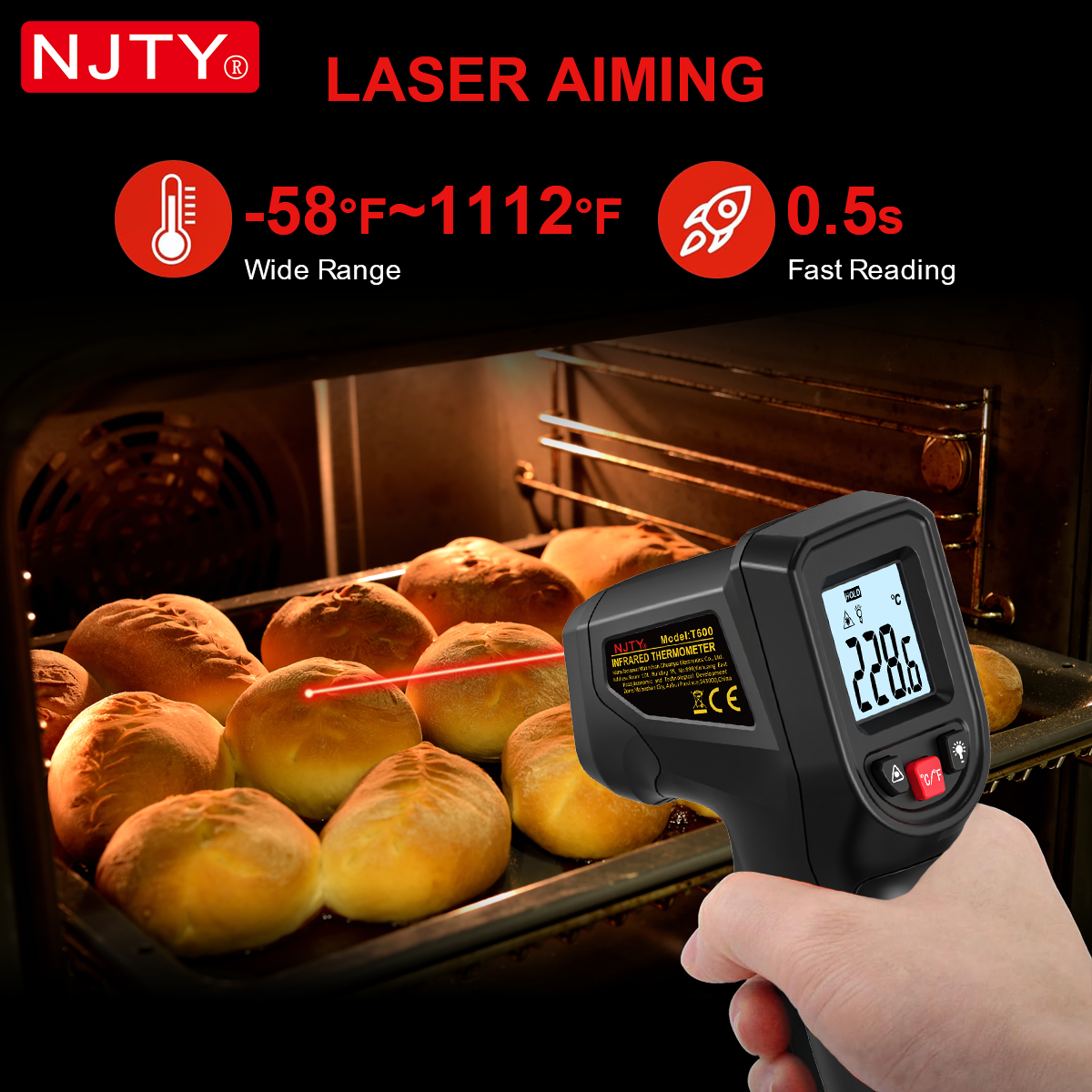 NJTY T600 Infrared Thermometer - Industrial Infrared Laser incelemesi ve fiyatı