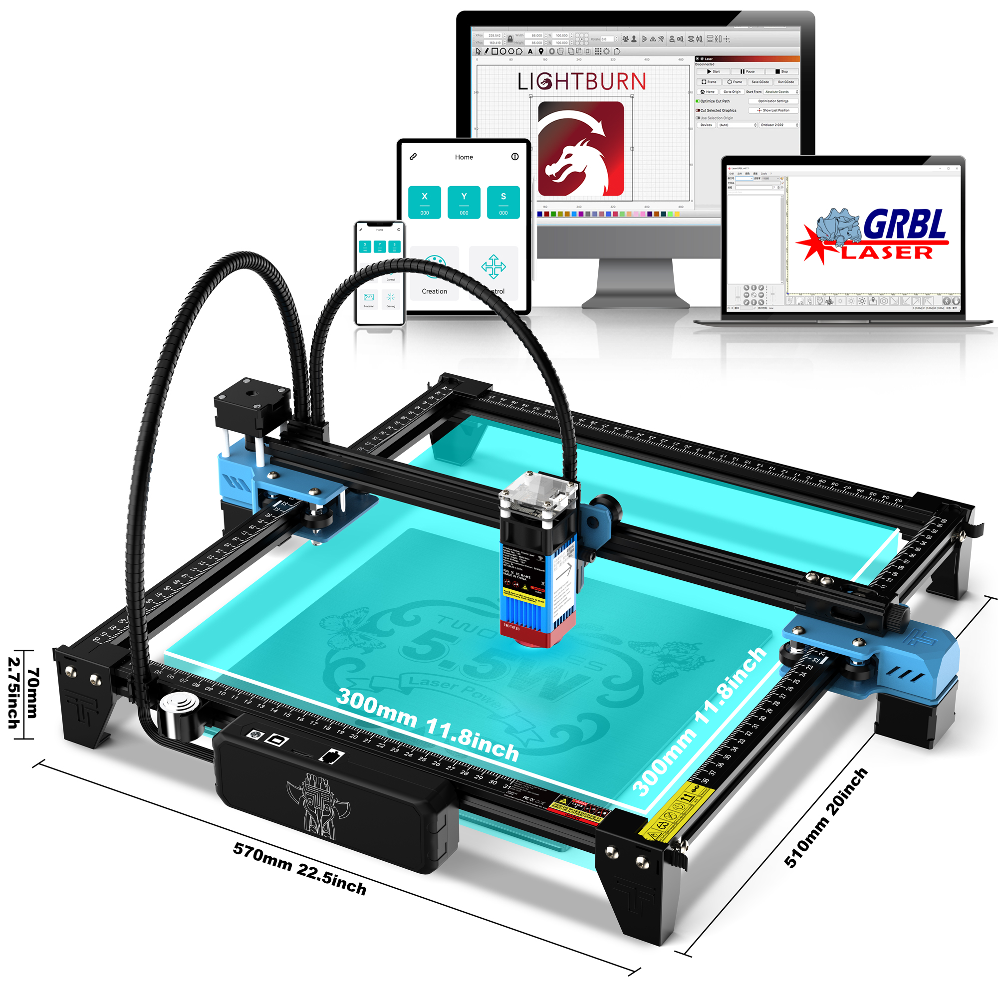 TwoTrees TTS-55 PRO CNC Laser  - Industrial Laser Sensor incelemesi ve fiyatı