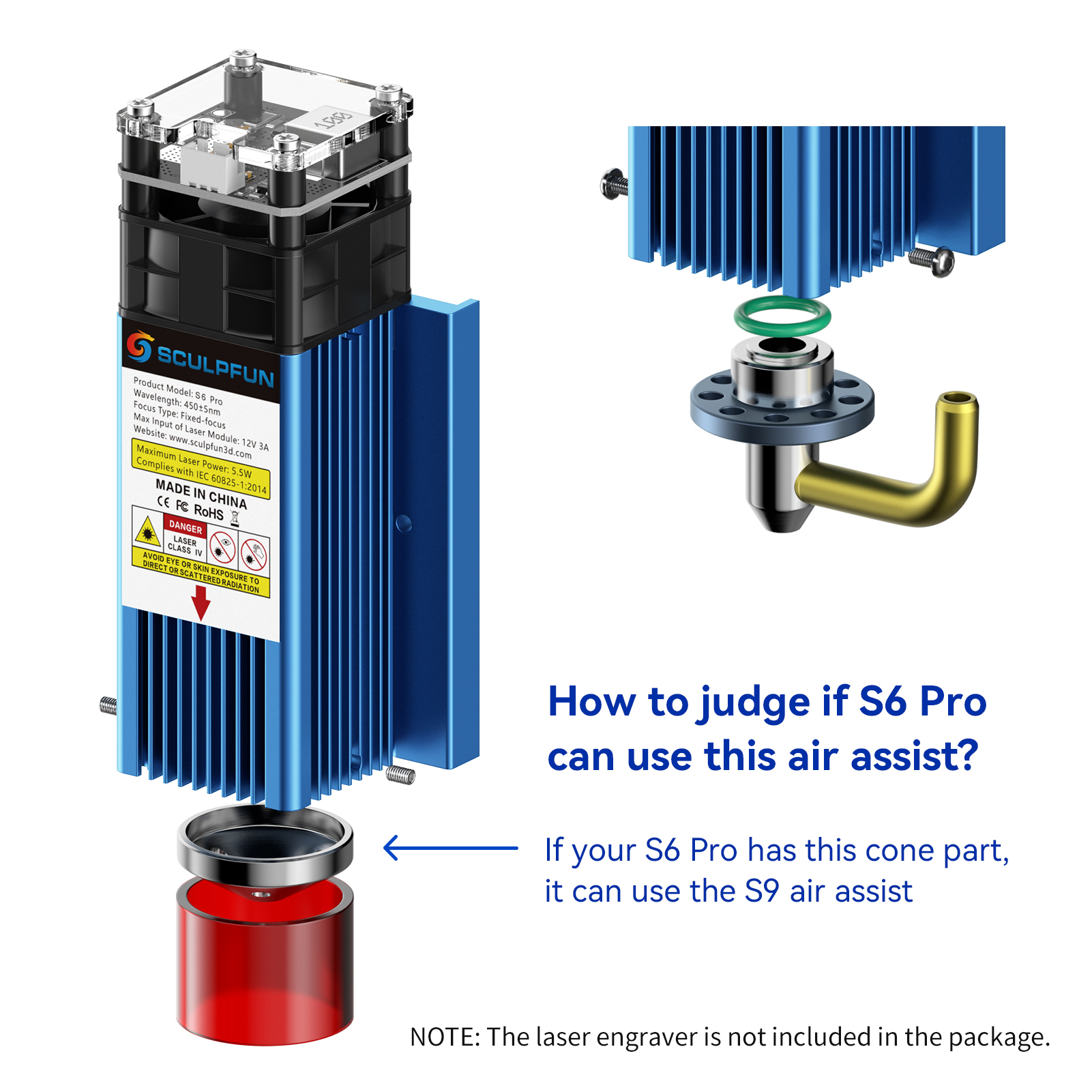 Laser Power Tool Accessories S - Air Assist Pump Laser incelemesi ve fiyatı