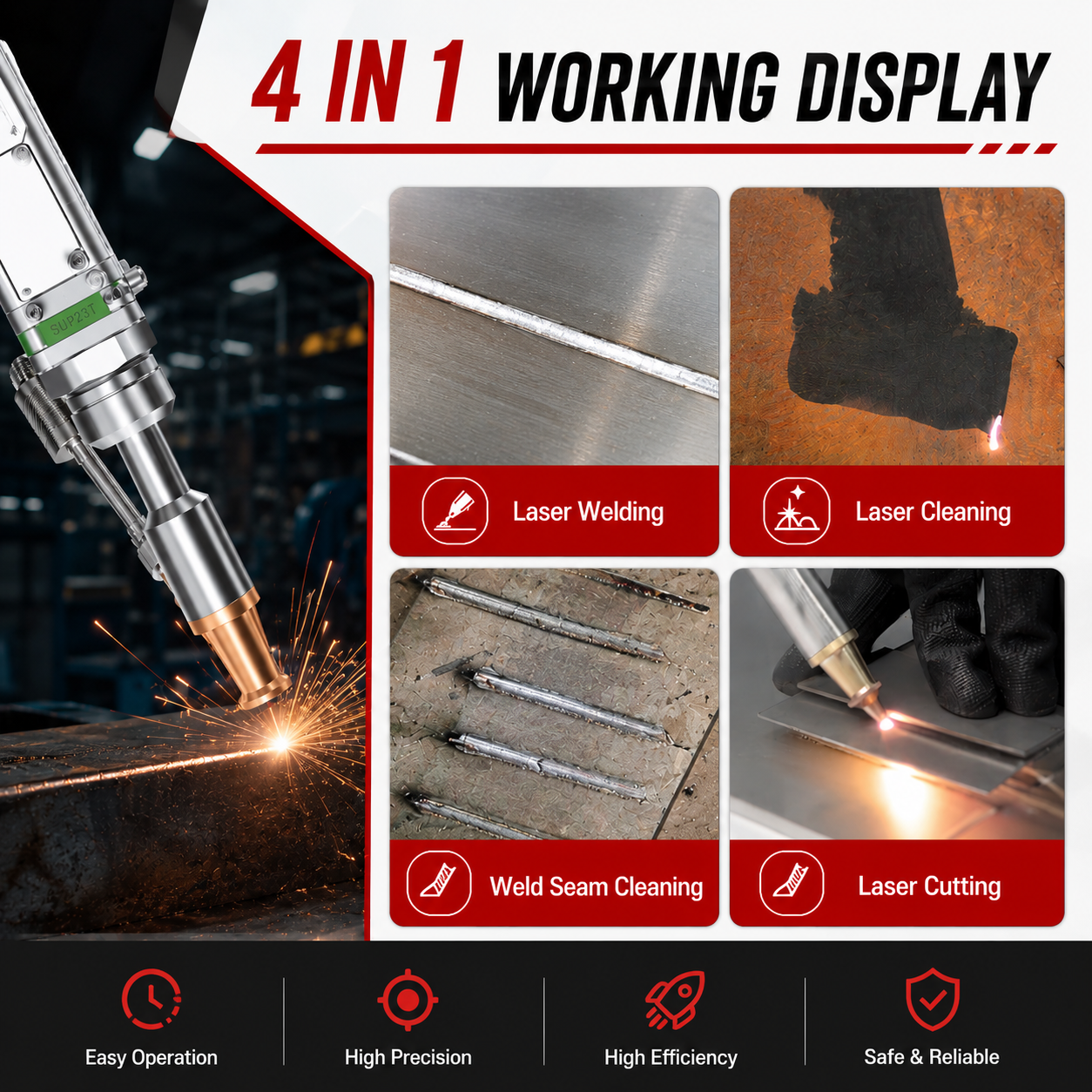 Raycus 3000W 4 IN 1 Fiber Lase - Industrial Handheld Laser Welder incelemesi ve fiyatı